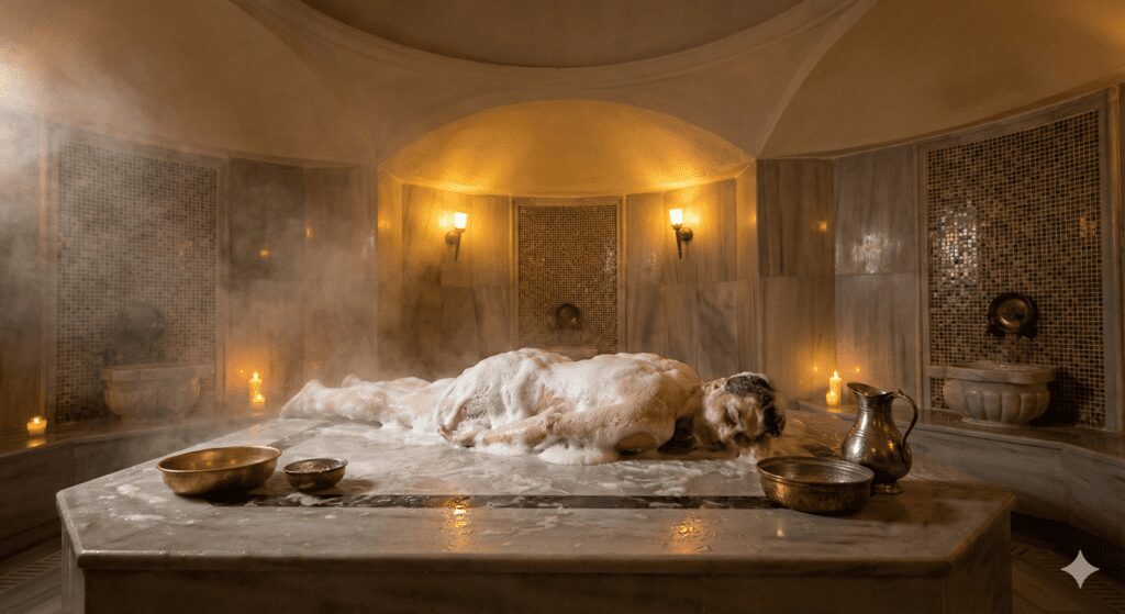 Luxurious Cleopatra Plus Spa Ritual Turkish bath with foam massage