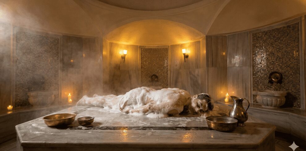 Luxurious Cleopatra Plus Spa Ritual Turkish bath with foam massage