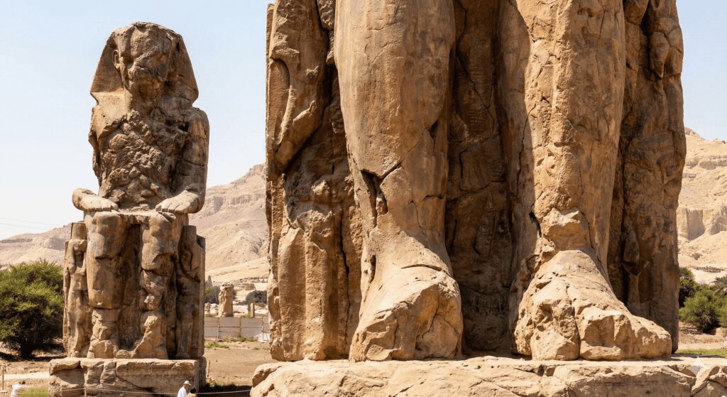 Colossi of Memnon statues stop on Luxor Day Tour from Hurghada