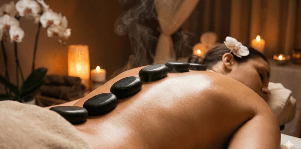 Relaxing Hot Stone Massage Experience in a luxury spa settin