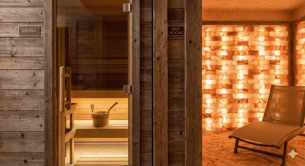 Sauna and Salt Room facilities included in the Turkish Bath Experience
